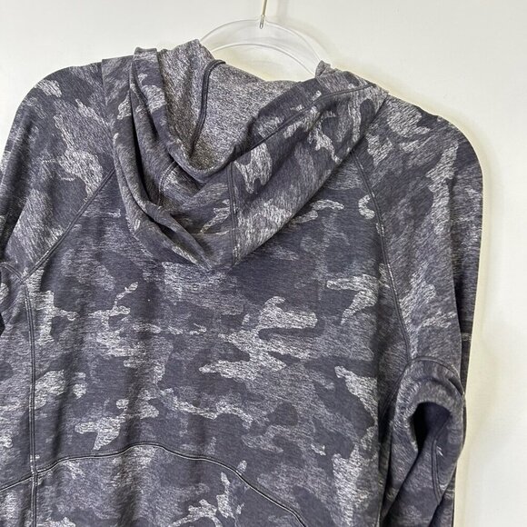 Lululemon Warm Stabilizer 1/2 Zip Hoodie Women’s Size 10 Gray Camo - Picture 9 of 10